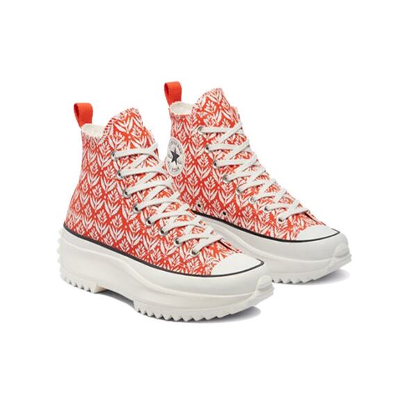 Converse Run Star Hike High Summer Spirit Bright Poppy Sneakers Size W 8.5 / M 7 - Picture 1 of 13